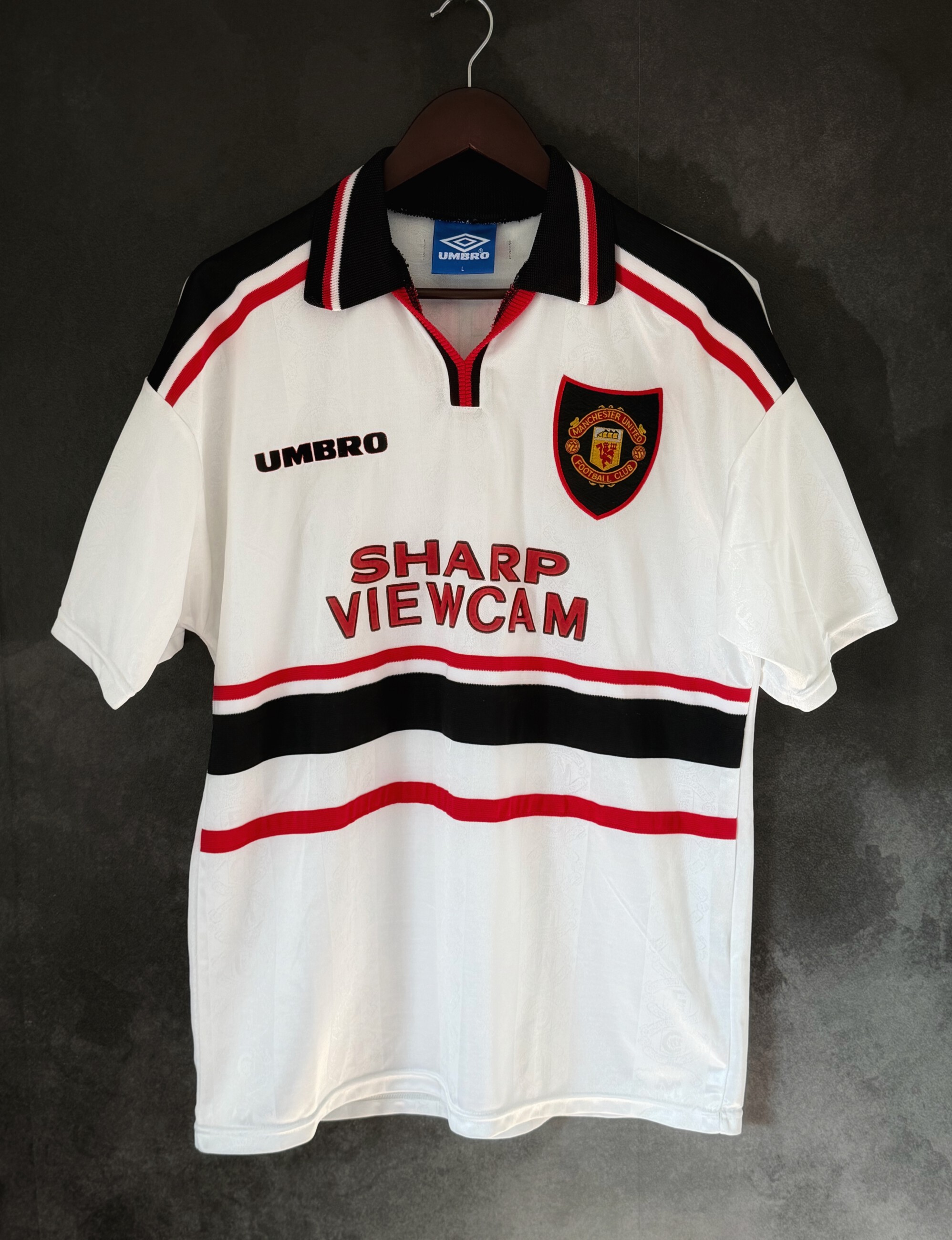Manchester United 1997/98 Away BECKAM 7 Large 10/10 view 2