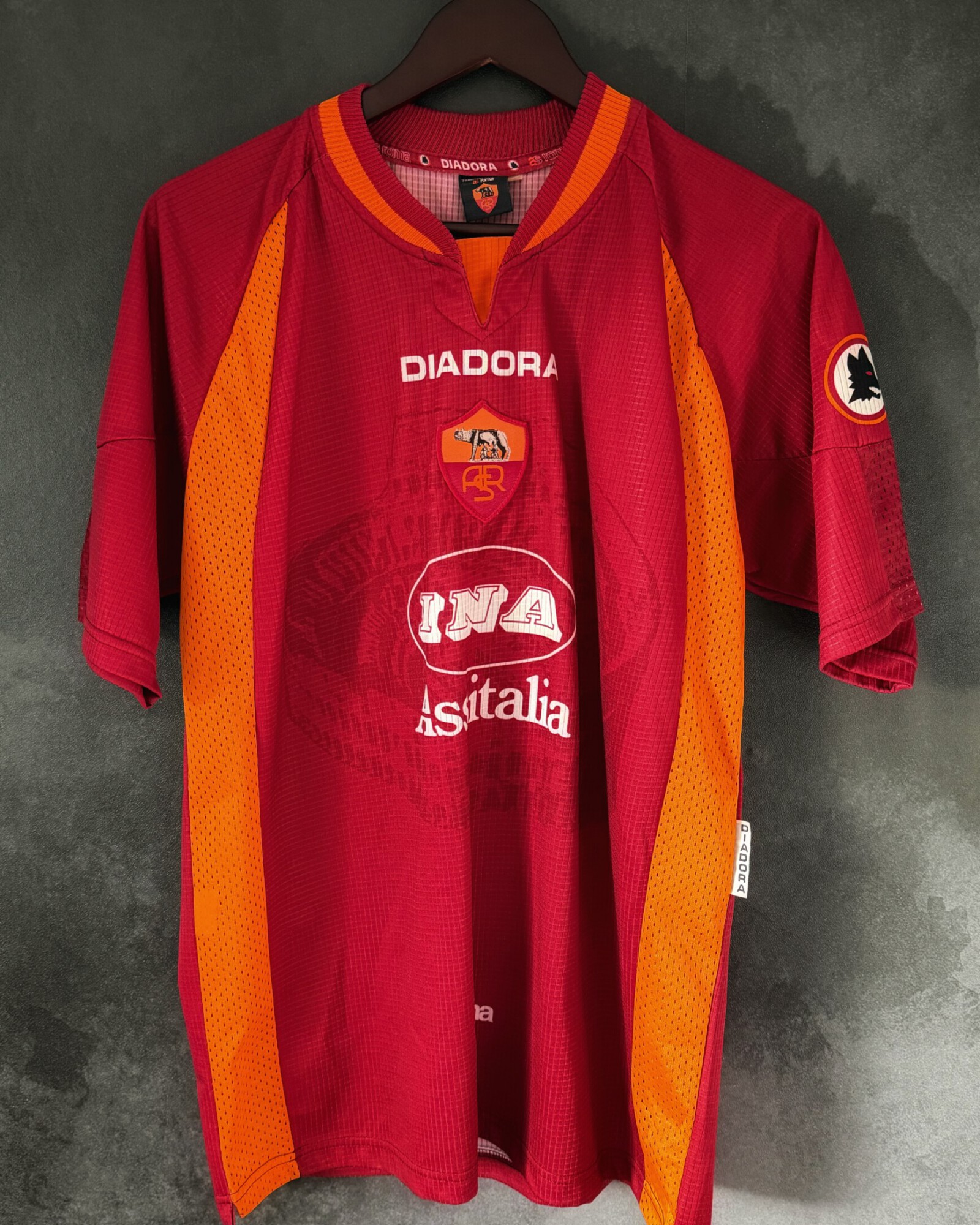 AS Roma 1997/98 Home DI BAGGIO 4 Large 9/10