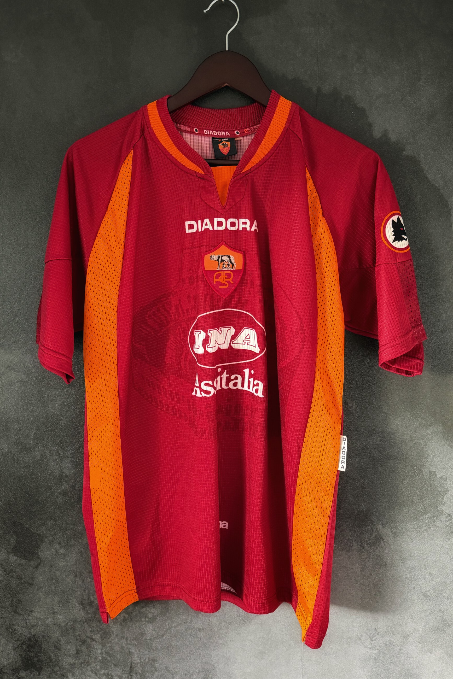 AS Roma 1997/98 Home DI BAGGIO 4 Large 9/10