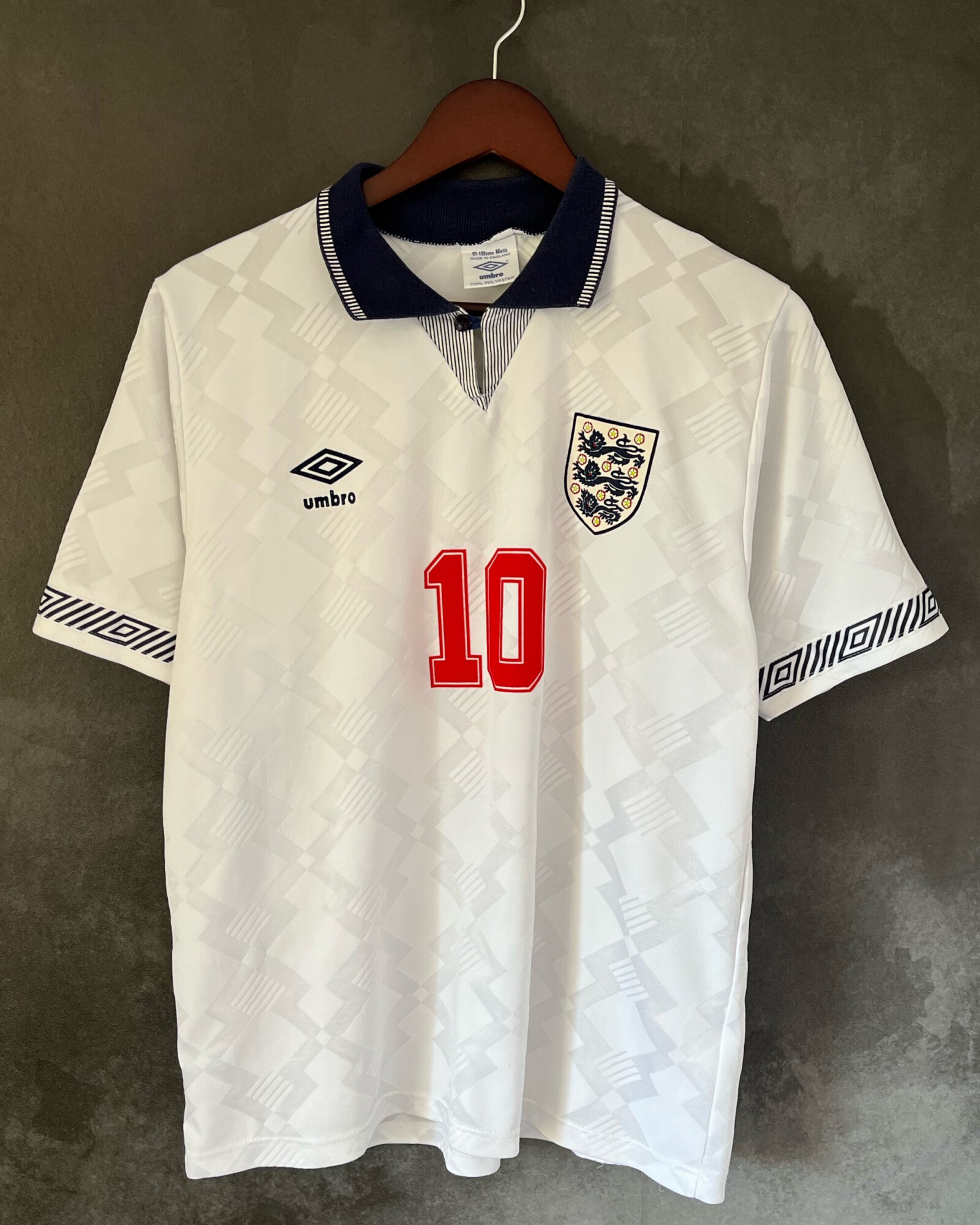 England 1990-93 Home LINEKER 10 Medium/Large 8/10