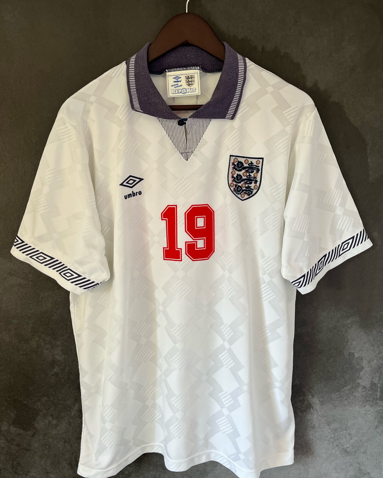 England 1990-93 Home GASCOIGNE 19 L/XL 9/10
