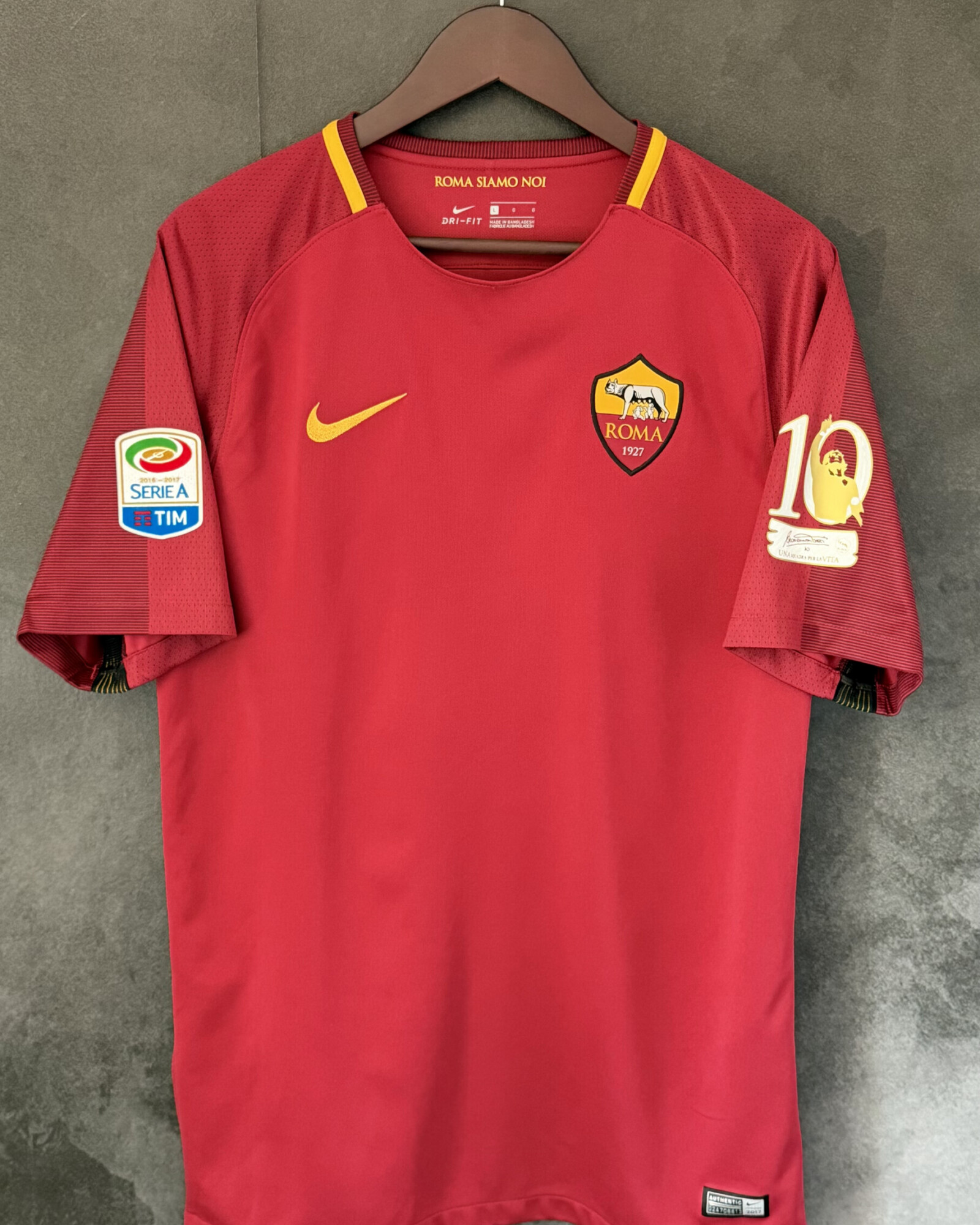 AS Roma 2017/18 Home TOTTI 10 Large 10/10