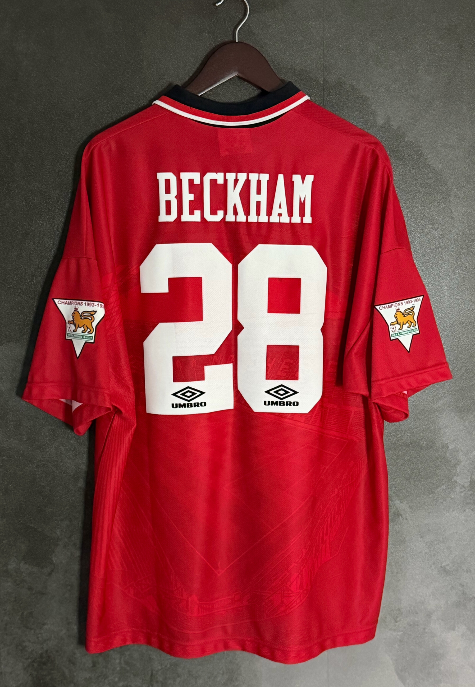 Manchester United 1994/95 Home BECKHAM 28 XXL 10/10