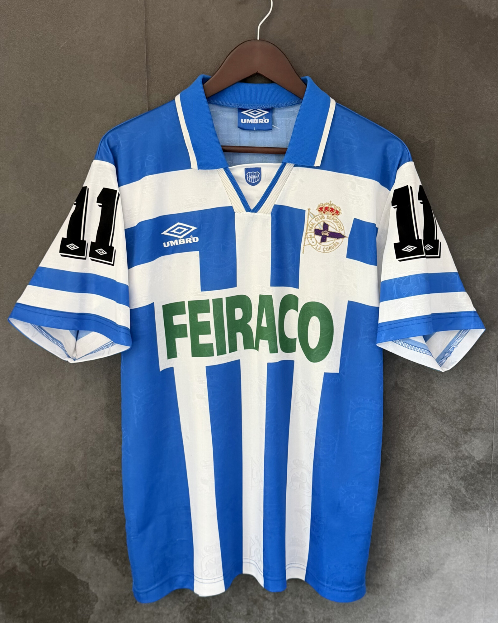 Deportivo De La Coruña 1994/97 Home RIVALDO 11 Large 9/10