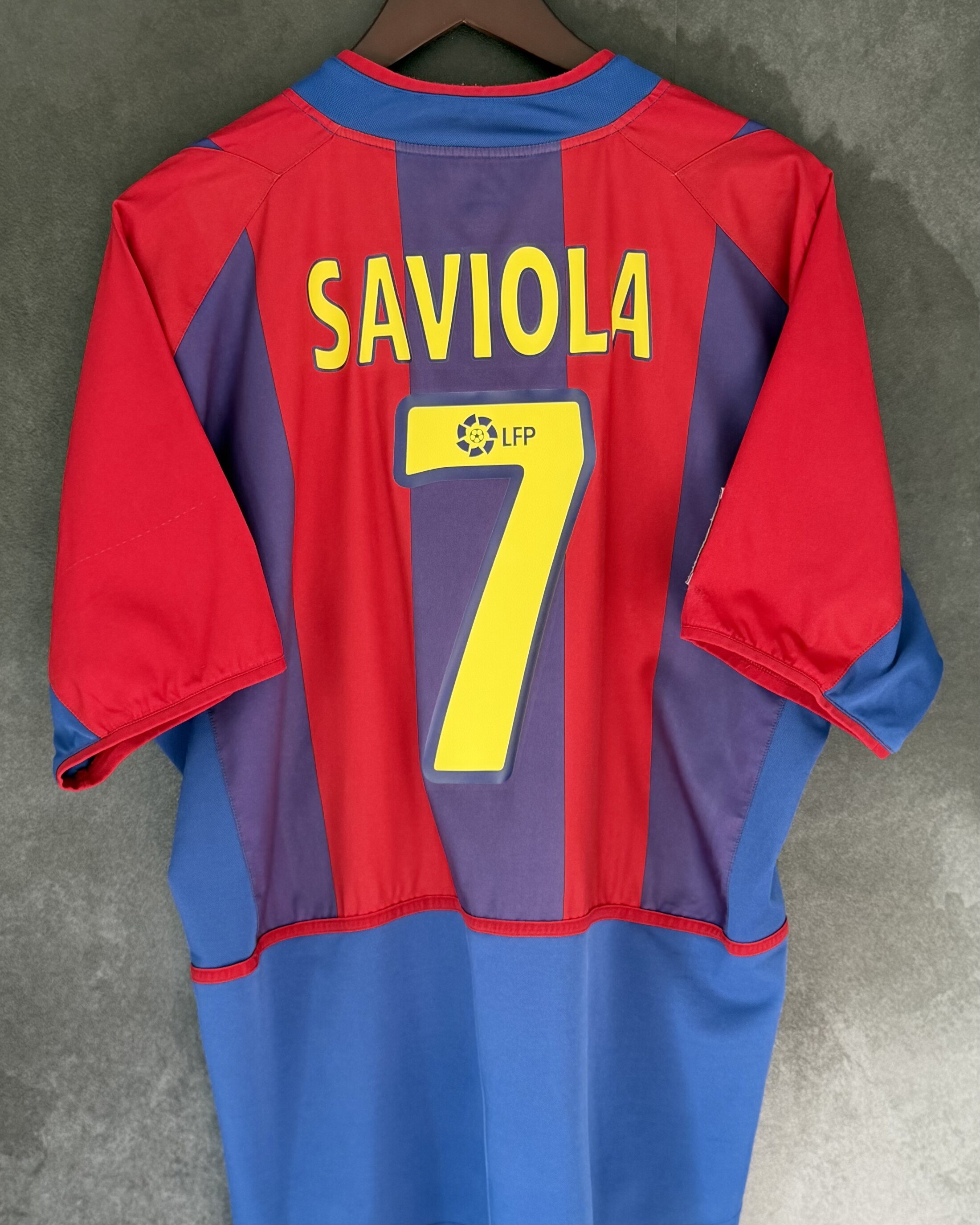 Barcelona 2002/03 Away SAVIOLA 7 Large 8/10 - Image 2
